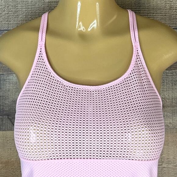 Lorna Jane Mesh Braided T-Back Tank Top Light Pink SZ Medium - Picture 2 of 5